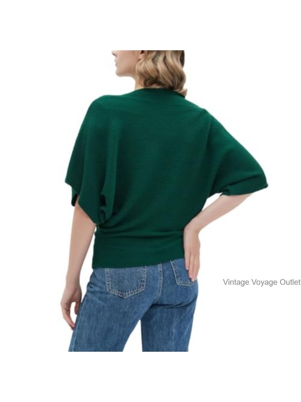 Boat Neck Short Sleeve Dolman Knit Sweater